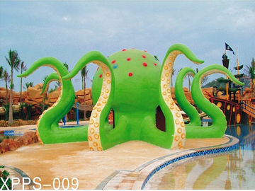 Красочное оборудование 6100*6100*5000 спортивной площадки воды осьминога для воссоздания семьи