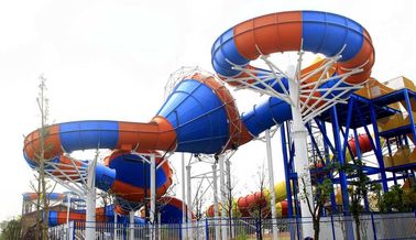 Коммерчески скольжение русских горок воды стеклоткани для парков атракционов семьи