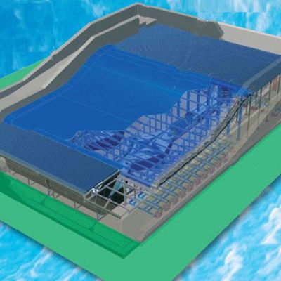 OEM Flowrider Симулятор серфинга с водяным насосом 65 кВт и мягким прочным ПВХ для аквапарков 15,3 м * 9,3 м