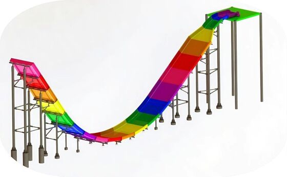 U-образная водная горка с вертикальным падением 90°, высотой платформы 12 м и плотом на 2 человека для любителей острых ощущений